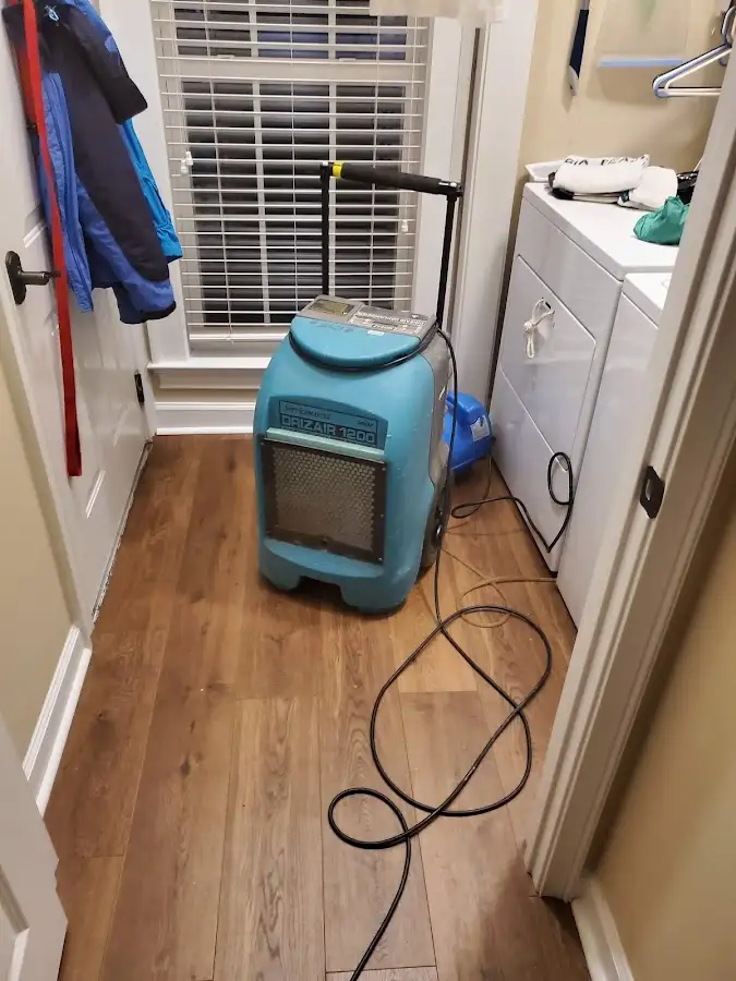 Commercial dehumidifier deployed for Flood Damage Cleanup in Saddle Brook